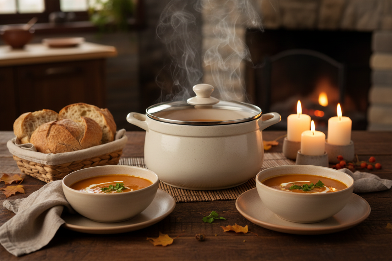 The Perfect Soup Night: Pots, Bowls & Table Setup