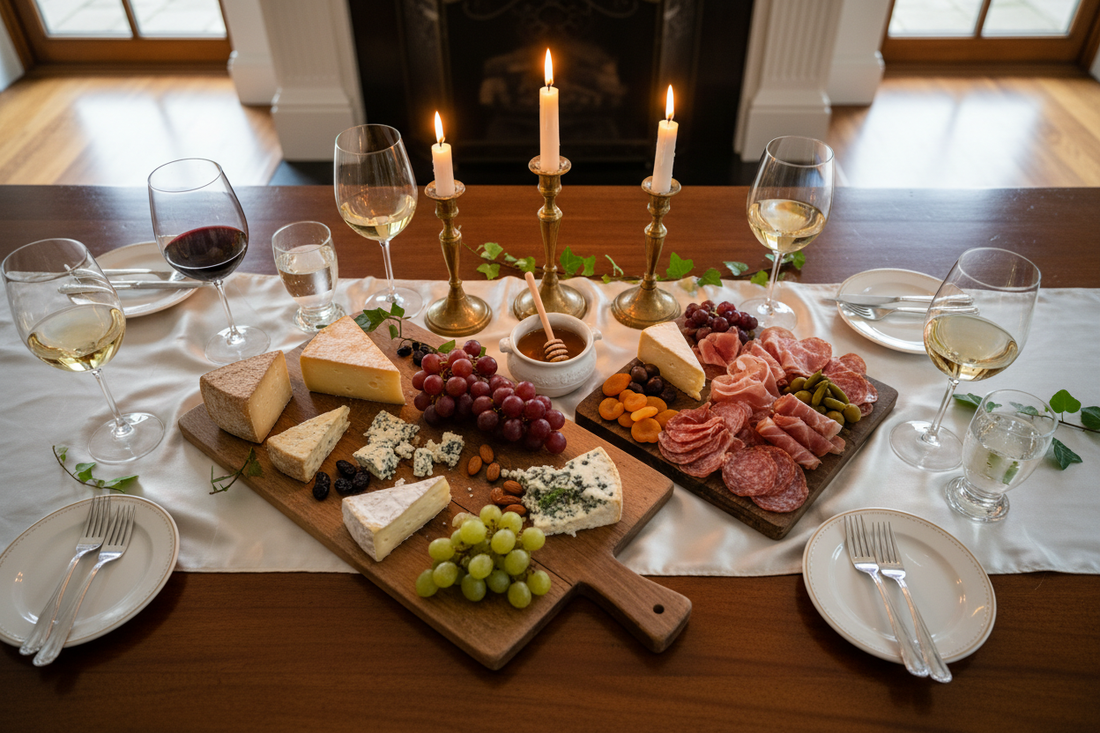 Wine and Cheese Pairing Table Setup