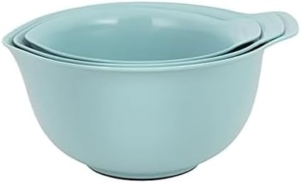 KitchenAid Universal Nesting Plastic Mixing Bowls with Non Slip Base and Pour Spout, Dishwasher Safe, Set Of 3, 2.5 quart, 3.5 quart and 4.5 quart, Aqua Sky by Unknown