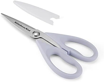 KitchenAid All Purpose Kitchen Shears with Protective Sheath Durable Stainless Steel Scissors,Dishwasher Safe,Soft Grip Comfort Handle,8.72 Inch,Lavendar Cream,(Pack of 2) - Image 2