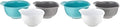 KitchenAid Universal Nesting Plastic Mixing Bowls,Set Of 3,2.5 quart,3.5 quart,4.5-quart,Non Slip Base with Easy Pour Spout to Reduce Mess,Dishwasher Safe,Aqua Sky,White,Gray,(Pack of 2) by Unknown