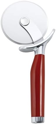 KitchenAid Classic Pizza Wheel with Sharp Blade For Cutting Through Crusts, Pies and More, Built In Finger Guard for Safety and Comfort Grip to Protect Fingers, Dishwasher Safe, 9-Inch, Red by Unknown