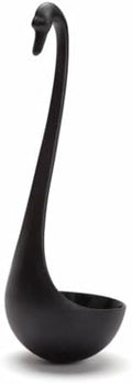 OTOTO Swanky Swan Soup Ladle - Heat Resistant Soup Ladles - Cute Kitchen Accessories, Unique Kitchen Gifts, Fun Cooking Gadgets, Cute gifts (Black) by OTOTO