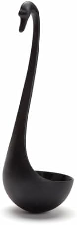 OTOTO Swanky Swan Soup Ladle - Heat Resistant Soup Ladles - Cute Kitchen Accessories, Unique Kitchen Gifts, Fun Cooking Gadgets, Cute gifts (Black) by OTOTO