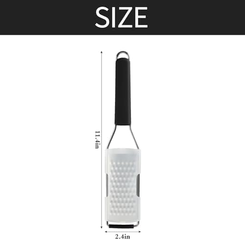 Cambom Cheese Grater Lemon Zester, Graters for Parmesan Cheese, Lemon, Citrus, Garlic, Nutmeg, Chocolate, Fruits, Vegetables, Ginger, Vegetable & Cheese Shredder with Stainless Steel Coarse Blade - Image 6