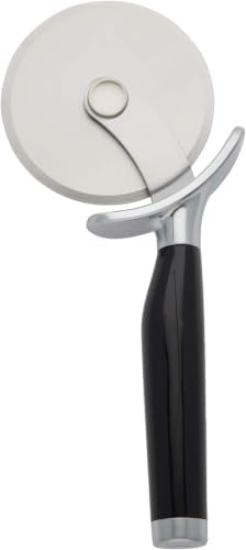 KitchenAid Classic Pizza Wheel with Sharp Blade For Cutting Through Crusts, Pies and More, Built In Finger Guard for Safety and Comfort Grip to Protect Fingers, Dishwasher Safe, 9-Inch, Black by Unknown