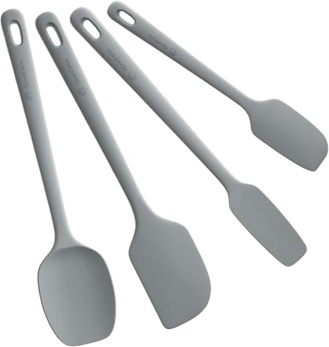 ChefAide 4 Pieces Silicone Spatulas Set, Heat Resistant Rubber Spatula by ChefAide
