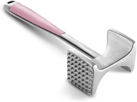 KITEXPERT Meat Tenderizer Hammer with Comfortable-Grip Handle, Dual-side Mallet for Kitchen, Heavy Duty Pounder For Tenderizing Steak, Beef and Fish, Pink by KITEXPERTkitchenpartner
