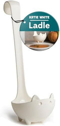 OTOTO Katie Cat Soup Ladle - Halloween Gifts Black, Gothic Gifts, Spooky Gift, Funny Kitchen Gadgets (Katie Cat, White) by OTOTO