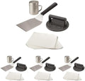 Cuisinart Smash Burger Kit w/Burger Press, Spatula, Shaker & Patty Papers, Round (Pack of 4) by Cuisinart