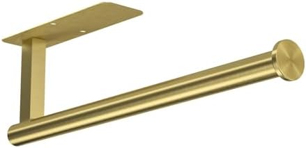 ASTOFLI Paper Towel Holder Under Cabinet No Drilling, Self Adhesive Paper Towel Holder Wall Mount for Kitchen Rack, Under Counter Napin Holder No Drill, RV, 304 Stainless Steel, Gold Brass by ASTOFLI