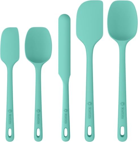 ChefAide 5 Pieces Silicone Spatulas Set, Heat Resistant Rubber Spatula by ChefAide