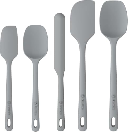 ChefAide 5 Pieces Silicone Spatulas Set, Heat Resistant Rubber Spatula by ChefAide