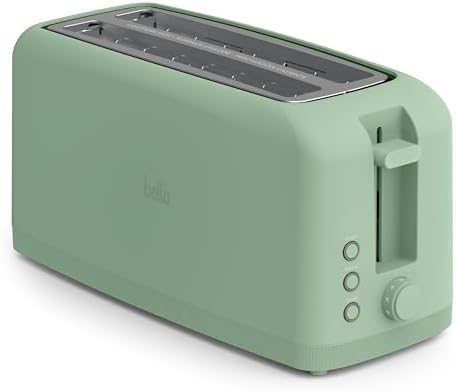 bella Fits-Anywhere™ Slim Toaster, 4 Slice Extra Long & Wide Slot, Seaglass by bella