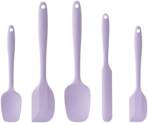 Silicone Spatula Set,5 Piece Food Grade Rubber Spatulas,Lavender by Hoewina