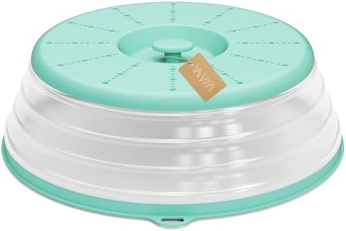 WVM Microwave Splatter Cover Vented for Food with Hook Hole, Splatter Guard & Colander Kitchen Gadget for Food, Meal Prep, Mint Green, M(11"x3.26")-Pack of 1 by WVM