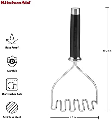 KitchenAid Gourmet Stainless Steel Wire Masher, 10.24-Inch, Black - Image 3