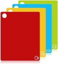 GoodLuck 4 Pieces Flexible Cutting Boards with Hanging Hole, BPA Free Plastic Cutting Boards for Kitchen, Non Slip Cutting Mat for Meat and Vegetables by GoodLuck
