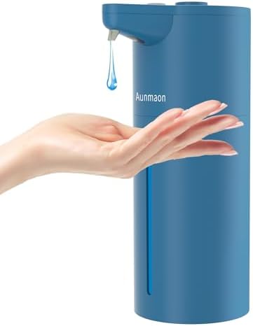 Automatic Soap Dispenser Touchless, Hands-Free, Multi Adjustable Volume, Long Battery Life, Compatible with Thick & Thin Dish/Hand Soap for Bathroom and Kitchen, Easy for Toddlers, Blue by Aunmaon