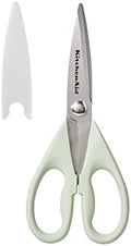 KitchenAid All Purpose Kitchen Shears with Protective Sheath Durable Stainless Steel Scissors, Dishwasher Safe, Soft Grip Comfort Handle, 8.72 Inch, Pistachio by Unknown
