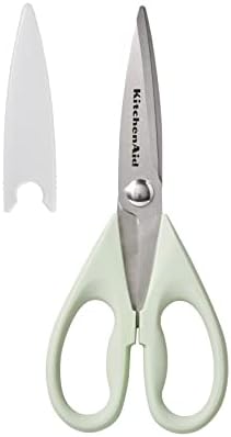 KitchenAid All Purpose Kitchen Shears with Protective Sheath Durable Stainless Steel Scissors, Dishwasher Safe, Soft Grip Comfort Handle, 8.72 Inch, Pistachio by Unknown