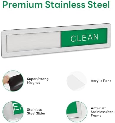 KitchenTour Clean Dirty Magnet for Dishwasher, Premium Stainless Steel - Image 7