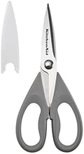 KitchenAid All Purpose Kitchen Shears with Protective Sheath Durable Stainless Steel Scissors, Dishwasher Safe, Soft Grip Comfort Handle, 8.72 Inch, Gray by Unknown