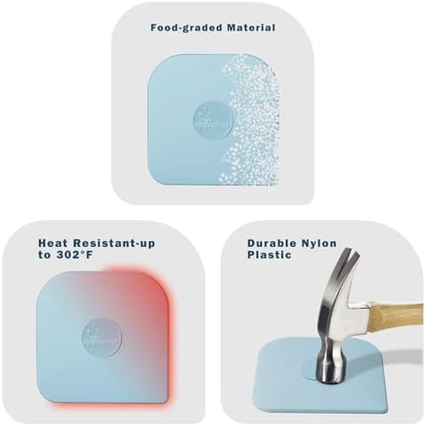 Pan Scraper, 5 Pcs Pot & Dish Scraper Plastic, Sturdy Scraper Kitchen Tool, Aqua (Pack of 2) - Image 5
