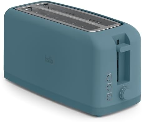 bella Fits-Anywhere™ Slim Toaster, 4 Slice Extra Long & Wide Slot, Surf by bella