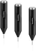 Bonsenkitchen Powerful Milk Frother for Coffee, Fast Handheld Drink Mixer with Stainless Steel Whisk, Battery Operated Hand Frother Stirrer Wand-Black (Pack of 3) by Bonsenkitchen