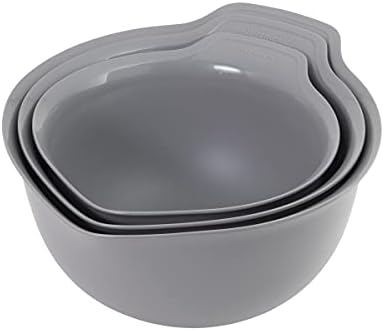 KitchenAid Universal Nesting Plastic Mixing Bowls, Set Of 3, 2.5 quart, 3.5 quart, 4.5 quart, Non Slip Base with Easy Pour Spout to Reduce Mess, Dishwasher Safe, Gray - Image 2
