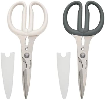 KitchenAid Multipurpose Shear Set – Versatile Scissors with Nutcracker, Bottle Opener, Ergonomic Handles with Protective Blade Covers, 2-Piece by Unknown