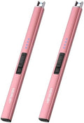 MEIRUBY 2 Pack Electric Candle Lighter, Christmas Stocking Stuffers Gifts for Women Mom Men Wife Sister, USB Arc Rechargeable Windproof Long Lighter for Candle BBQ Housewarming Birthday Gifts Idals by MEIRUBY