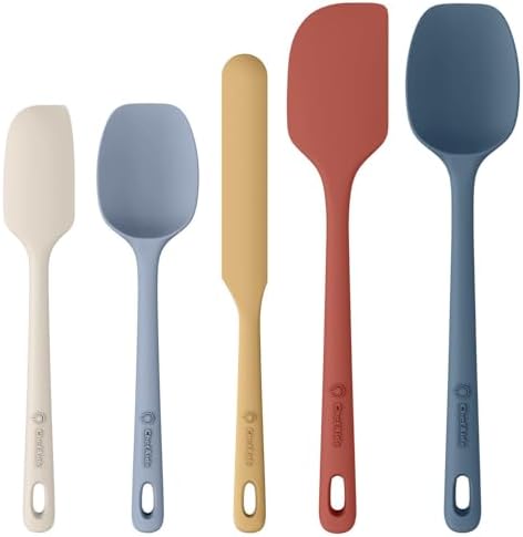 ChefAide 5 Pieces Silicone Spatulas Set, Heat Resistant Rubber Spatula by ChefAide