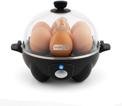 Dash Rapid Egg Cooker, 7 Eggs, Hard Boiled, Poached & Omelettes, Black by Dash