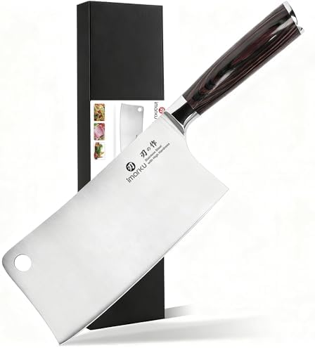 imarku Meat Cleaver 7 Inch, Japanese High Carbon Stainless Steel Chopper by imarku