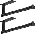 ASTOFLI Paper Towel Holder Under Cabinet No Drilling, Self Adhesive Paper Towel Holder Wall Mount for Kitchen Rack, Under Counter Napin Holder No Drill, RV, 304 Stainless Steel, Matte Black 2 Pack by ASTOFLI