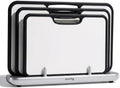 SMIRLY Titanium Cutting Board for Kitchen, Double Sided Chopping Board Set with Holder, Pure Titanium, 3 Pack (Cloud White) by Smirly