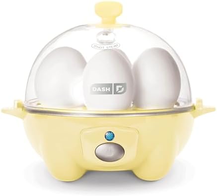 Dash Rapid Egg Cooker - Boiler, Poacher & Steamer - Includes Measuring & Recipe Guide - Dishwasher Safe - Holds 7 Eggs, Yellow by Dash