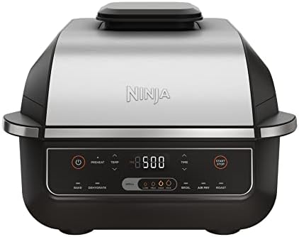 Ninja® Foodi® 6-in-1 Indoor Grill & Air Fryer, 500°F, Black/Silver, EG201 by Unknown