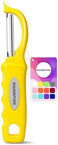 Rainspire Vegetable Peeler Potato Peelers for Kitchen, Sharp Stainless Steel Blades Veggie, Comfortable Handle Fruit Peeler, Carrot Peeler Apple Peeler Dishwasher Safe, Yellow, 1-Pack by Rainspire