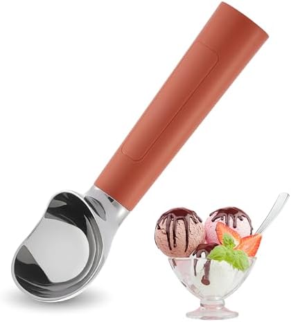 Heated Ice Cream Scoop Rechargeable, Electric Warming Ice Cream Scooper with LED Display, Heats to 158°F for Hard Ice Cream, Easy for Seniors & Kids, IP67 Waterproof (Mocha Brown, 2oz) by FrostJoy