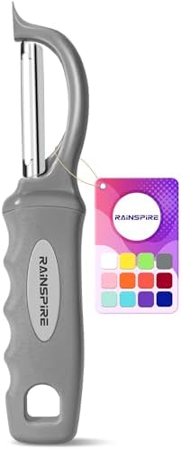 Rainspire Vegetable Peeler Potato Peelers for Kitchen, Sharp Stainless Steel Blades Veggie, Comfortable Handle Fruit Peeler, Carrot Peeler Apple Peeler Dishwasher Safe (1, Grey) by Rainspire