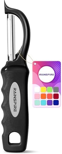 Swivel Vegetable Peeler Soft Comfort Handle Sturdy Long-Lasting 1Pcs Black by Rainspire