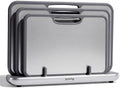 SMIRLY Titanium Cutting Board for Kitchen, with Holder, 3 Pack, Silver by Smirly
