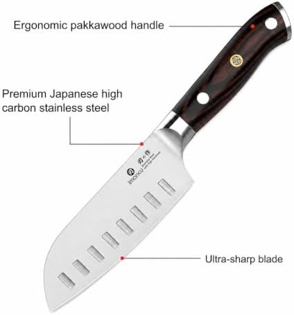 imarku Santoku Knife 5 Inch, Ultra Sharp Chef Knife with Pakkawood Handle - Image 5