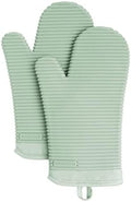 KITCHENAID Ribbed Soft Silicone Oven Mitt 2-Pack Set, 7.5"x13", Pistachio by KitchenAid