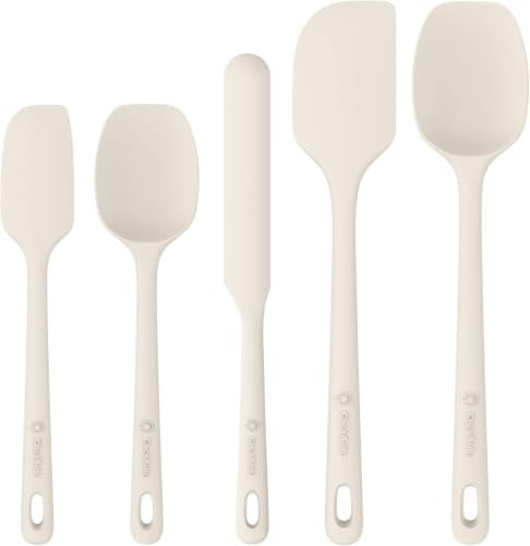 ChefAide 5 Pieces Silicone Spatulas Set, Heat Resistant Rubber Spatula by ChefAide