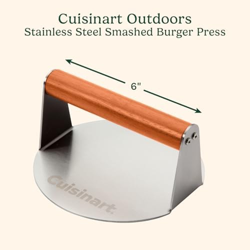 Cuisinart 6" Stainless Steel Smashed Burger Press, Juicy and Crispy Burgers for BBQs, Cookouts - Image 2