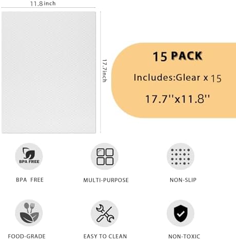 Aiosscd 15PCS Shelf Mats Refrigerator Liners Washable Refrigerator Pads Fridge Mats Drawer Placemats Home Kitchen Gadgets Accessories Organization for Top Freezer(White) - Image 2
